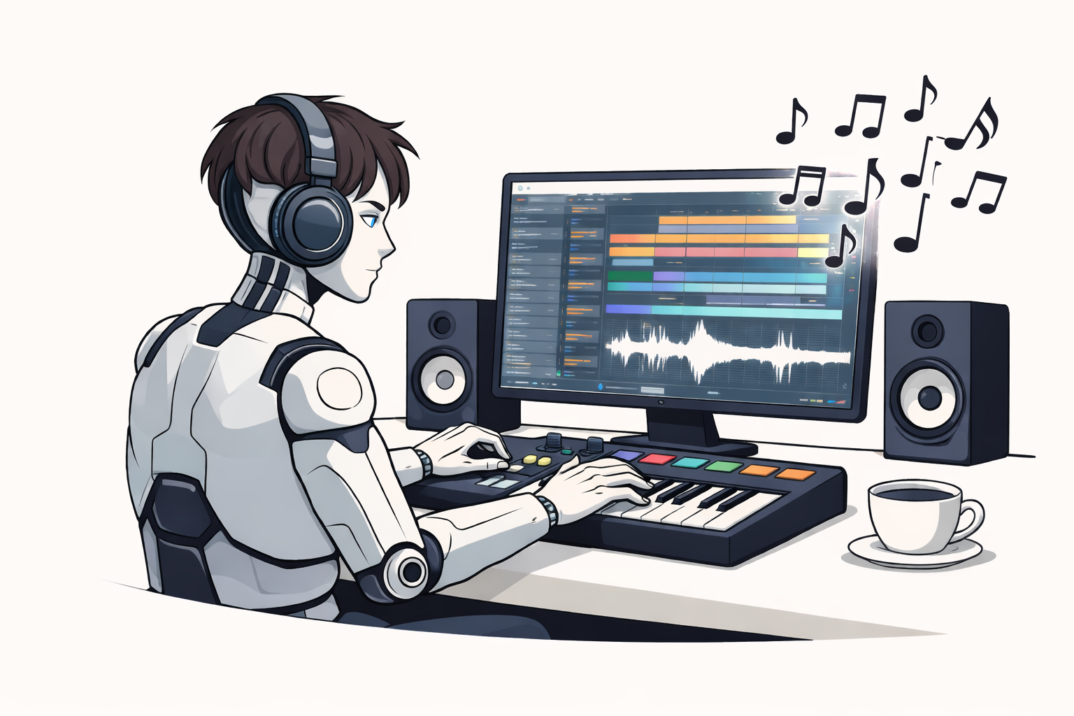 Tutka selvitti, montako tekoälykappaletta Spotifyn Suomen viraalilistalla oli. Kuva on tehty tekoälyllä.