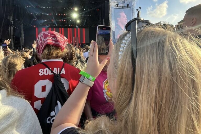 Fanit tapaavat toisiaan keikoilla ja pitävät yhteyttä usein sosiaalisessa mediassa. Kuvituskuva: Viivi Saine